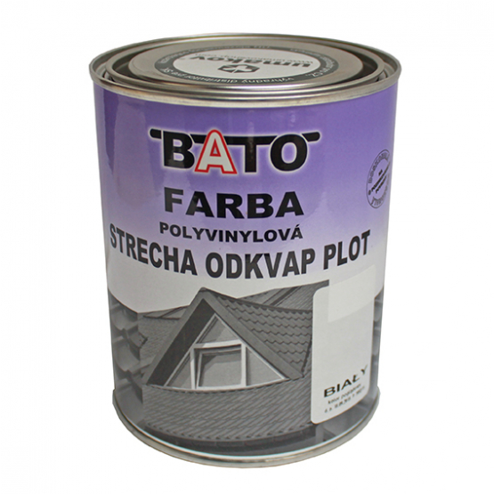 Farba polyvinylová, biela RAL9003 satin 1kg (0,8L)