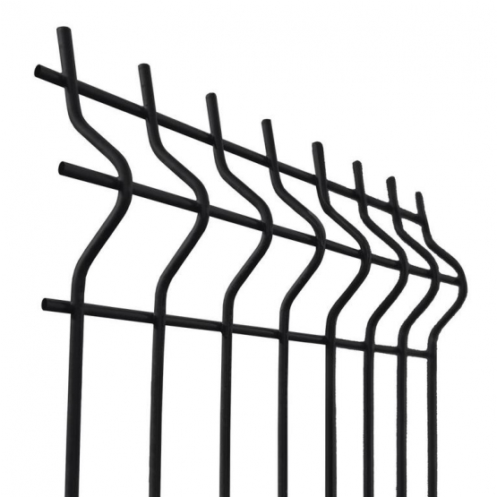 Zváraný plotový panel 3D ZnPVC 2500x1730x4mm čierna matná
