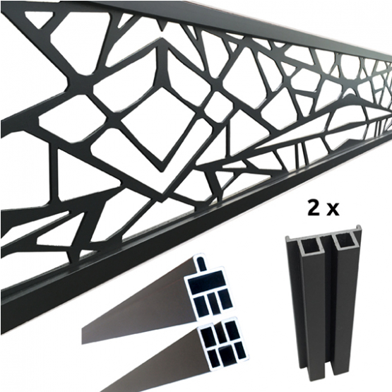 Dekoratívny panel Net 1830x250mm sivá