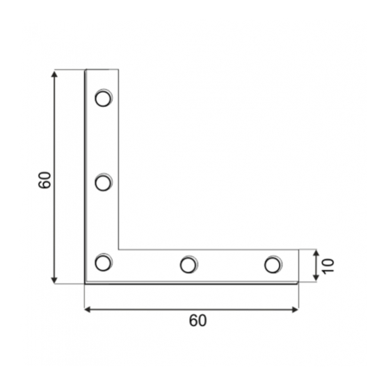 Rohovník 60x60x10mm