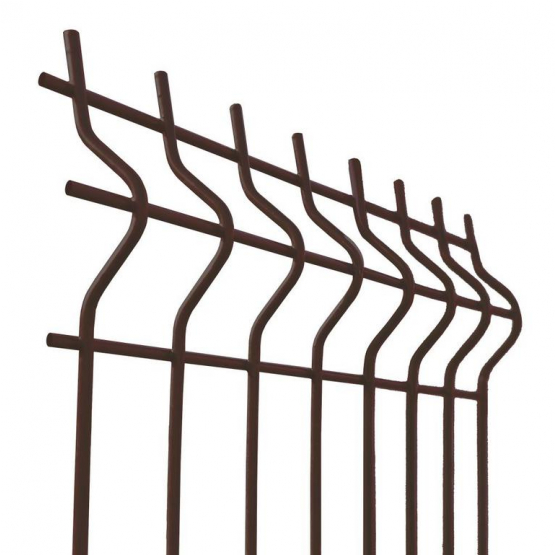 Zváraný plotový panel 3D ZnPVC 2500x1230x4mm hnedá