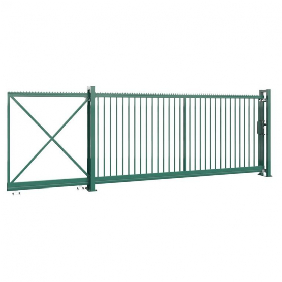 Posuvná samonosná brána INDUSTRY ZnPVC 4000x1500mm, zelená, P/Ľ