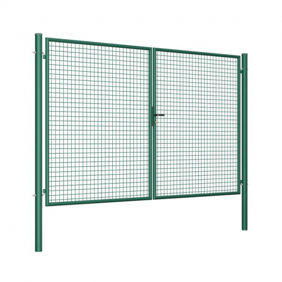 Brána 2kr. ROUND ZnPVC 3000x1800mm, D75mm, zelená