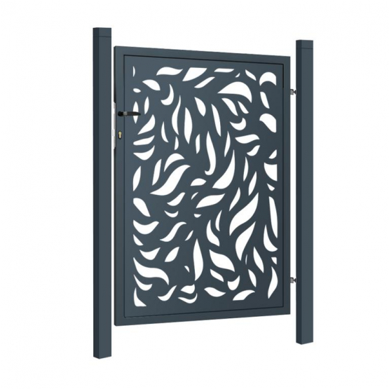Dizajnová bránka FLORA 1kr. 1000x1200mm antracit so stĺpikmi