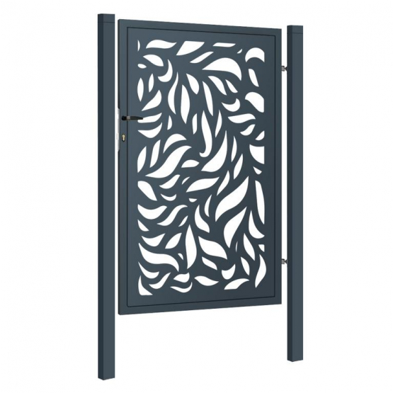 Dizajnová bránka FLORA 1kr. 1000x1500mm antracit so stĺpikmi