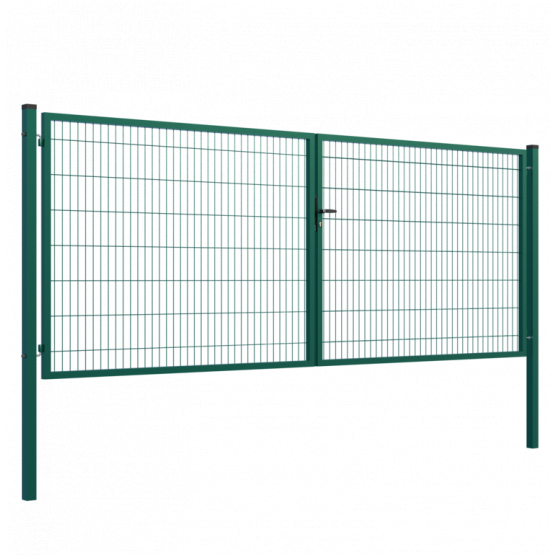 Brána 2kr. SQUARE ZnPVC 4000x1500mm, 80x80mm, zelená