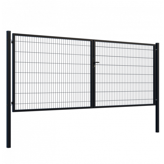 Brána 2kr. SQUARE ZnPVC 4000x1500mm, 80x80mm, čierna