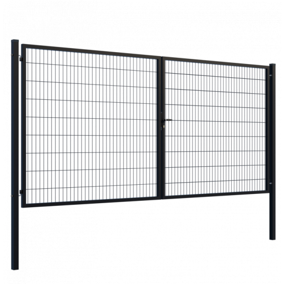 Brána 2kr. SQUARE ZnPVC 4000x1800mm, 80x80mm, čierna