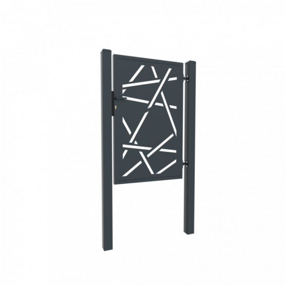 Dizajnová bránka HALEN 1kr. 1000x1800mm antracit so stĺpikmi