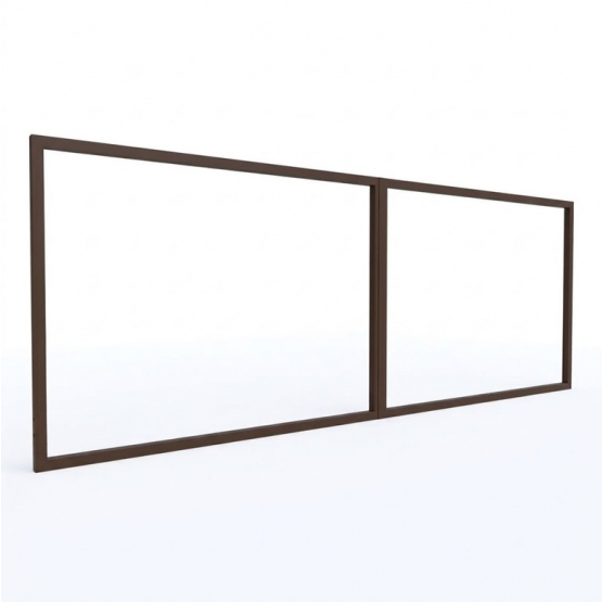 Rám pre dvojkrídlovú bránu 4000x1500mm hliníkový hnedá