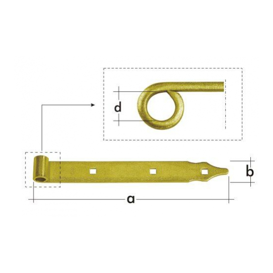 Záves pásový 300x35x4,0mm, d13mm