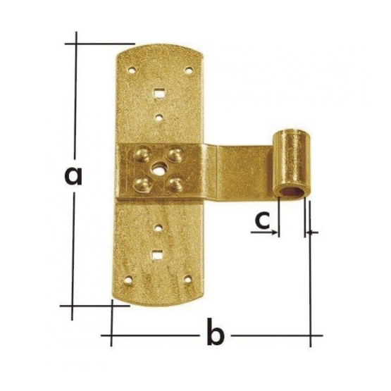 Záves krížový 165x110x3,0mm, d13mm