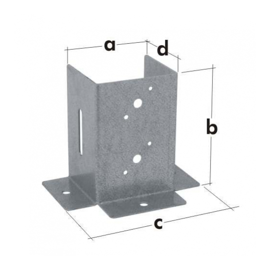 Pätka stĺpika so štvor základňou otvorená 91x152mm