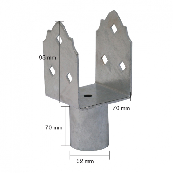 Nadstavec na zem. skrut. zdobený Zn U70x70x95x52mm