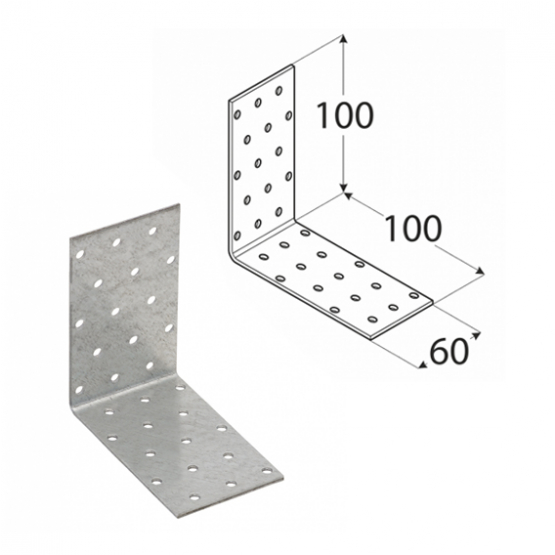 Uholník montážny  100x100x60mm
