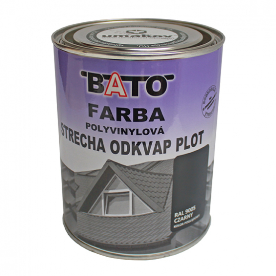 Farba polyvinylová, čierna RAL9005 satin 1kg(0,8L)