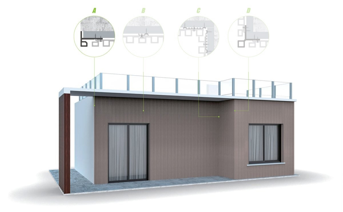 WPC Fasádna koncová lišta Hnedá 81x56x2900mm - detail 1