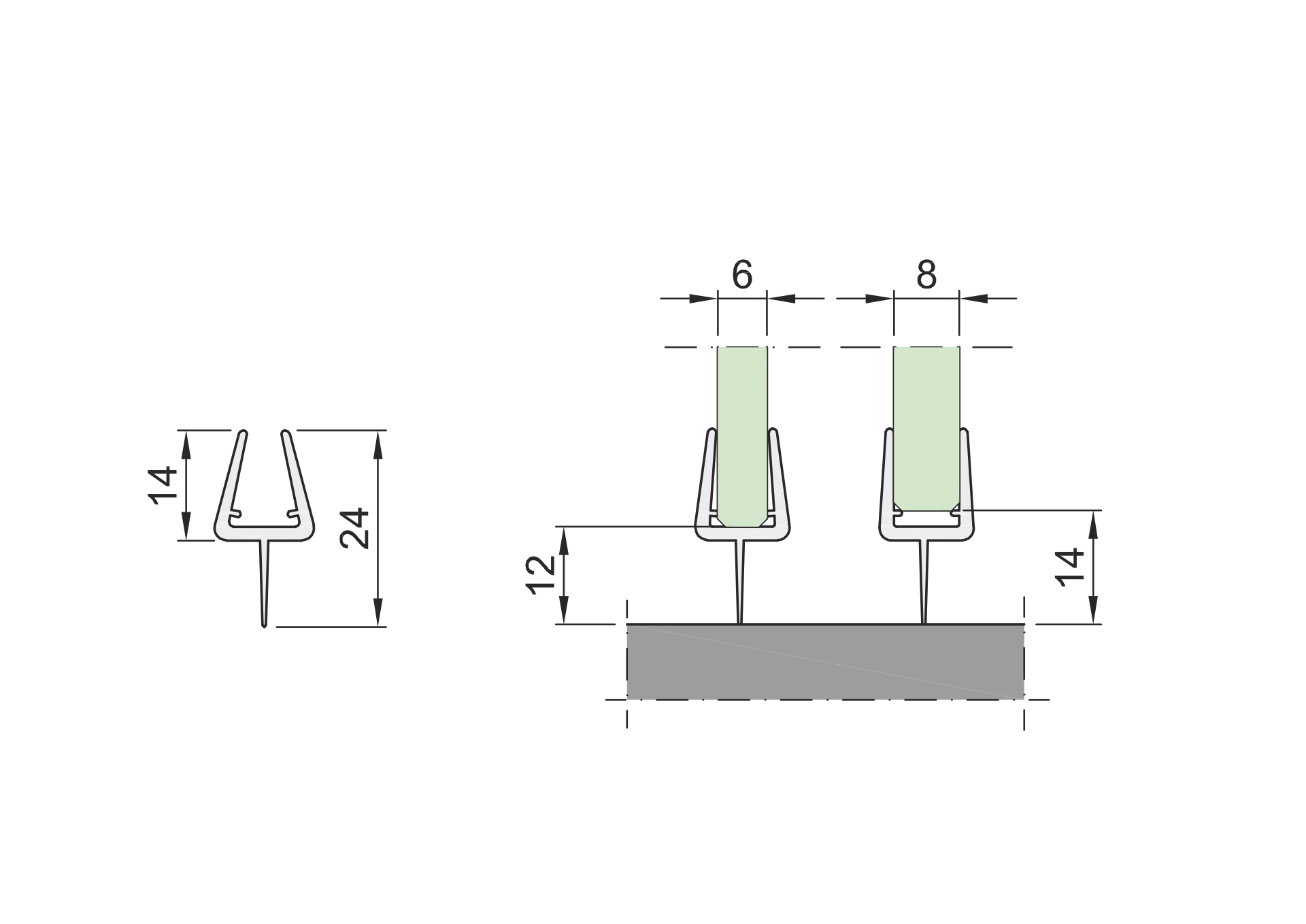 Tesniaca lišta na dvere horizontálna - detail 2