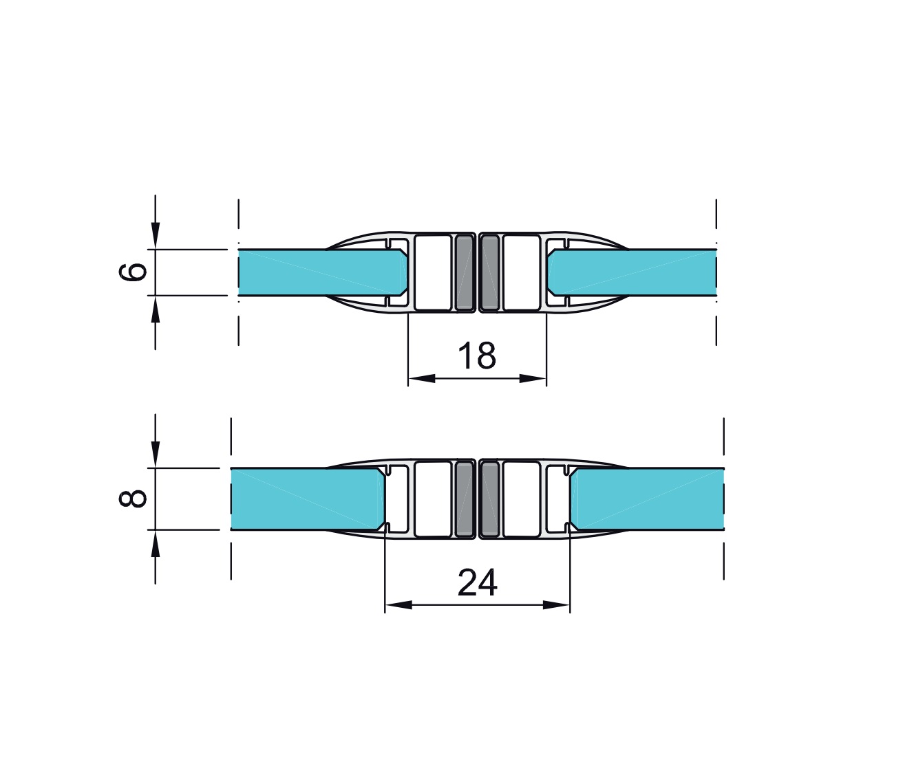Tesniaca lišta magnetická 180.stup pár - detail 2