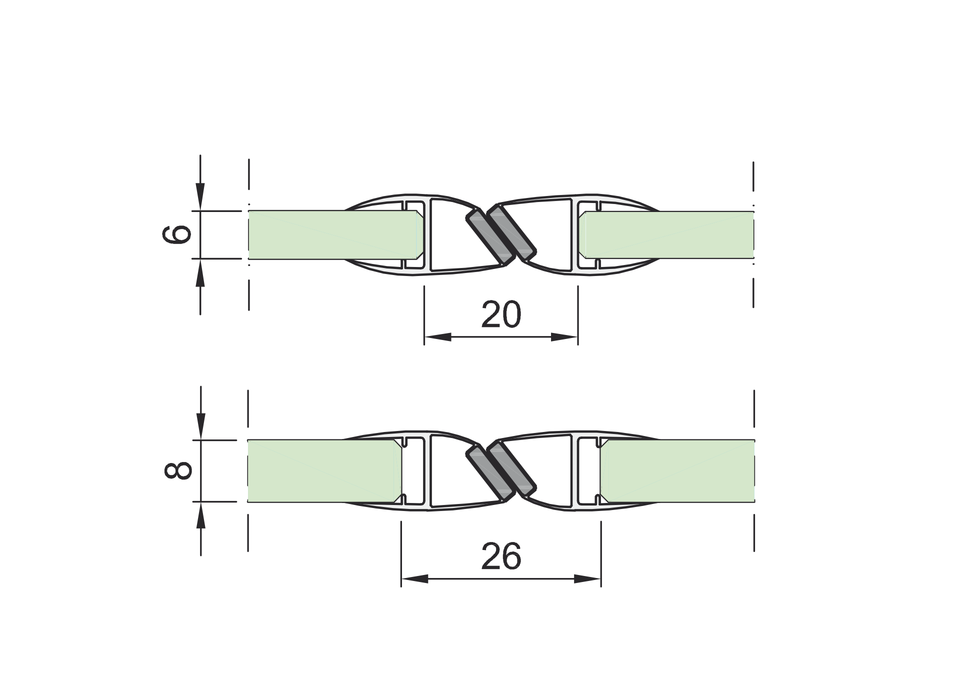 Tesniaca lišta magnetická 180.stup pár - detail 2