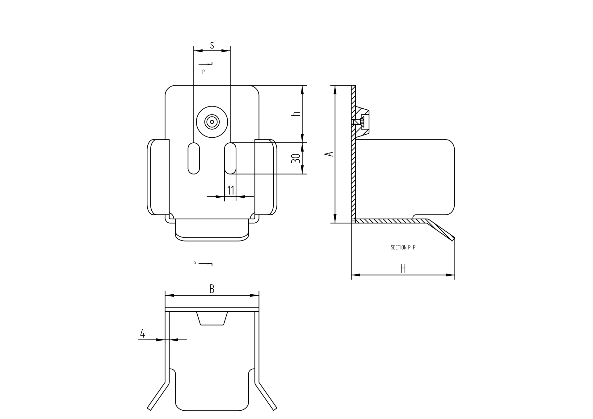Nábeh spodný Zn, profile 80x80mm - detail 3